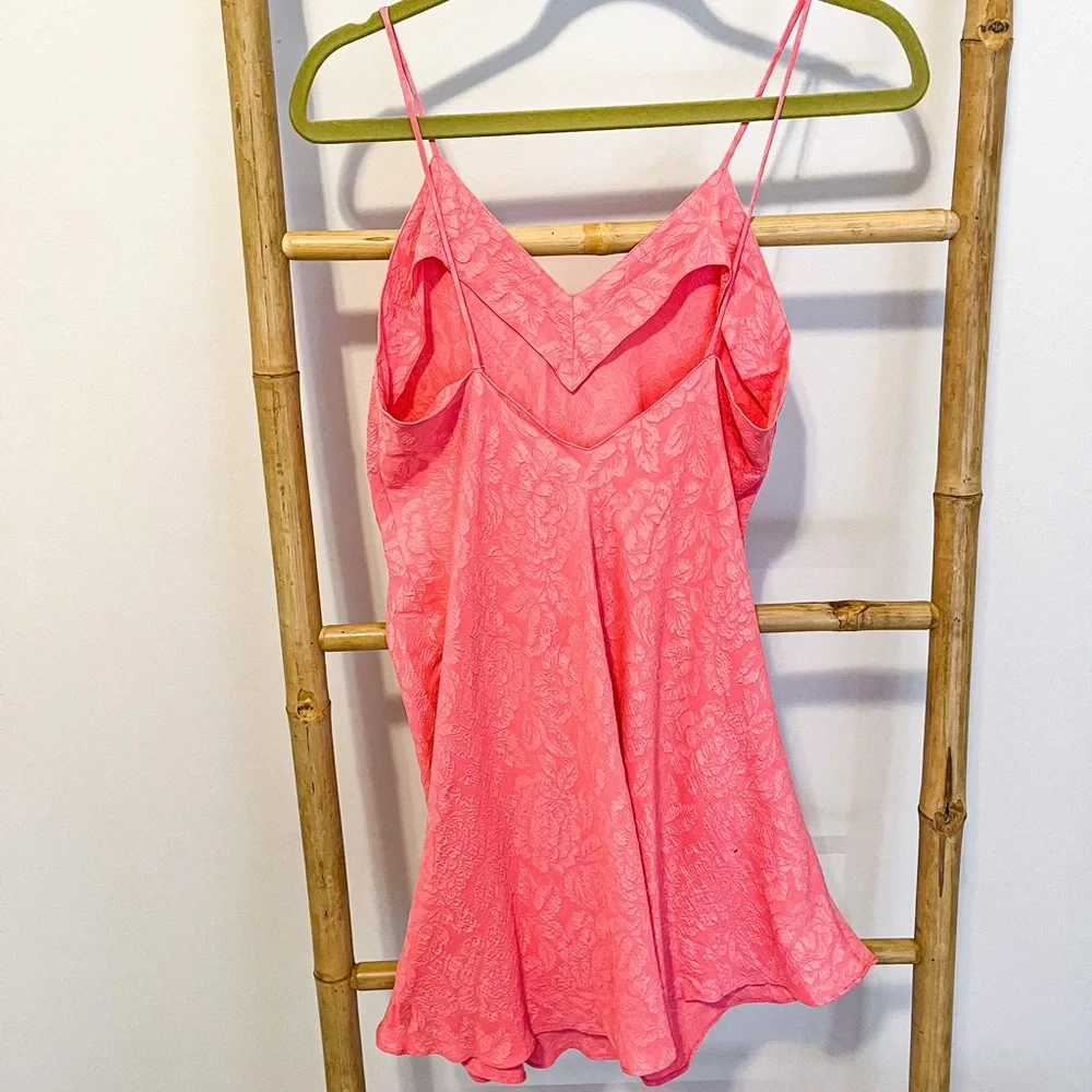 Victoria's Secret Vintage Gold Label Pink Floral Silk Slip Dress Small - Picture 3 of 5
